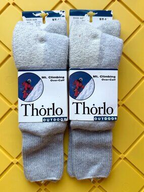 Lot 2 Vintage Thorlo Mountain Climbing Over Calf Socks ST-13 Men L 8.5-12.5 USA